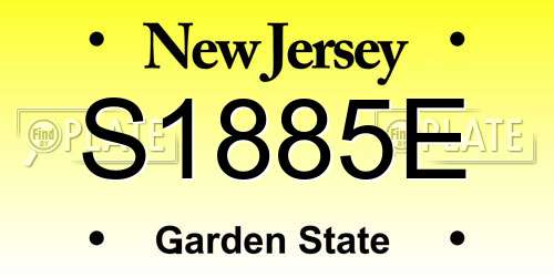 S1885E New Jersey License Plate