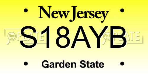 S18AYB New Jersey License Plate