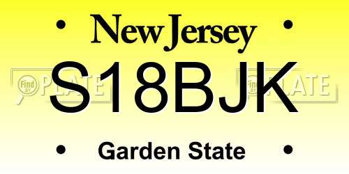 S18BJK New Jersey License Plate