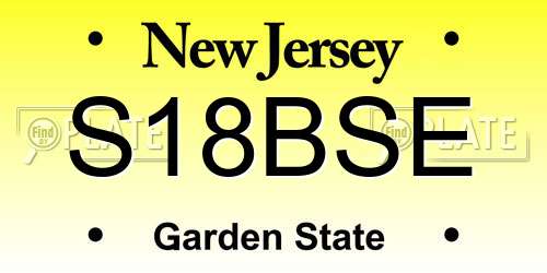 S18BSE New Jersey License Plate