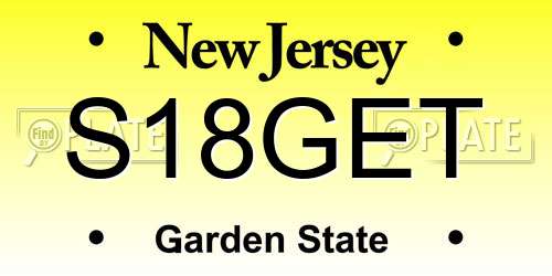 S18GET New Jersey License Plate