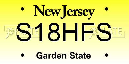 S18HFS New Jersey License Plate