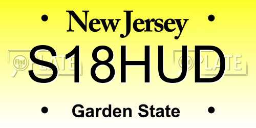 S18HUD New Jersey License Plate