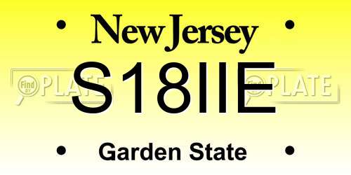 S18IIE New Jersey License Plate