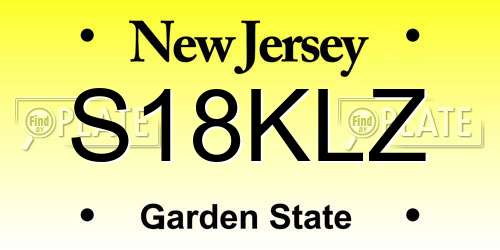S18KLZ New Jersey License Plate