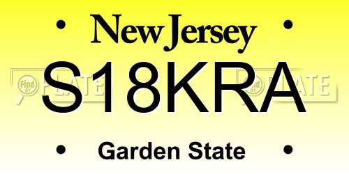 S18KRA New Jersey License Plate