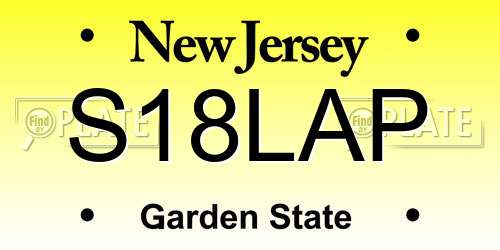 S18LAP New Jersey License Plate