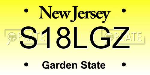 S18LGZ New Jersey License Plate
