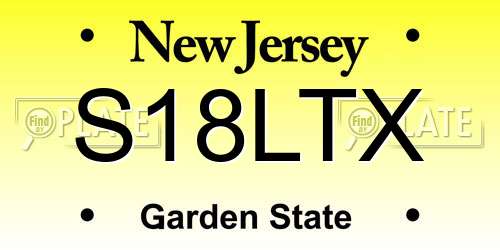 S18LTX New Jersey License Plate