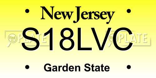S18LVC New Jersey License Plate