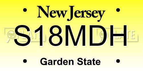 S18MDH New Jersey License Plate