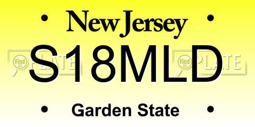 S18MLD New Jersey License Plate