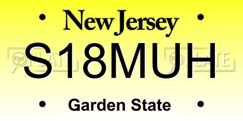 S18MUH New Jersey License Plate