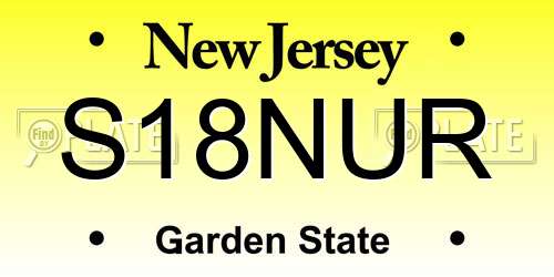 S18NUR New Jersey License Plate
