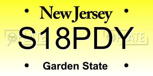 S18PDY New Jersey License Plate