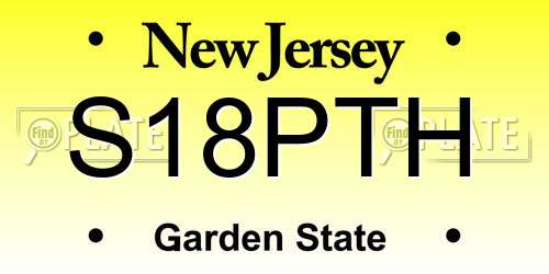 S18PTH New Jersey License Plate