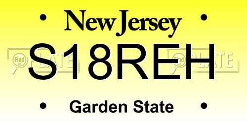 S18REH New Jersey License Plate