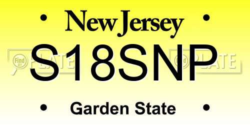 S18SNP New Jersey License Plate