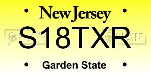 S18TXR New Jersey License Plate