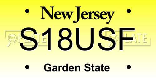 S18USF New Jersey License Plate