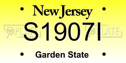 S1907I New Jersey License Plate