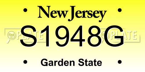 S1948G New Jersey License Plate