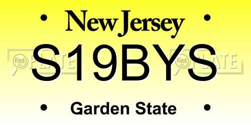 S19BYS New Jersey License Plate