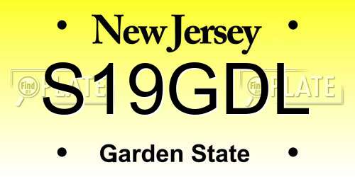 S19GDL New Jersey License Plate