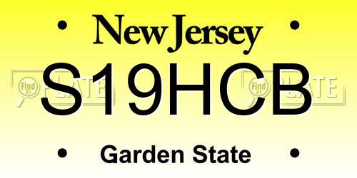 S19HCB New Jersey License Plate