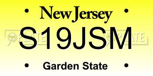S19JSM New Jersey License Plate