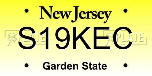 S19KEC New Jersey License Plate
