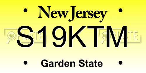 S19KTM New Jersey License Plate