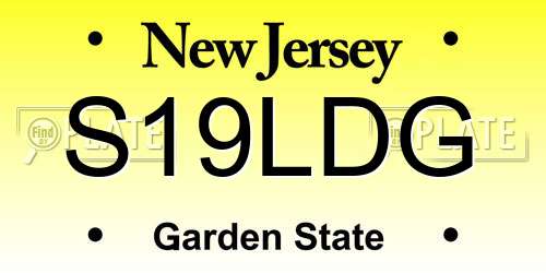 S19LDG New Jersey License Plate