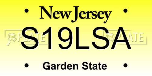 S19LSA New Jersey License Plate