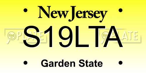 S19LTA New Jersey License Plate