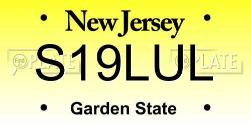 S19LUL New Jersey License Plate