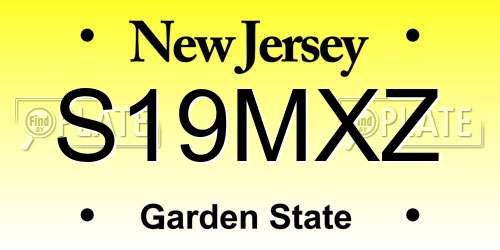 S19MXZ New Jersey License Plate