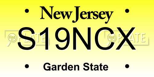 S19NCX New Jersey License Plate