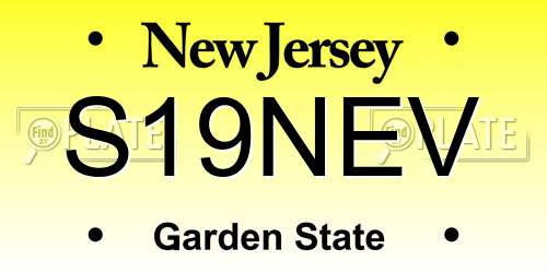 S19NEV New Jersey License Plate