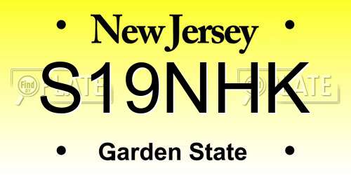 S19NHK New Jersey License Plate
