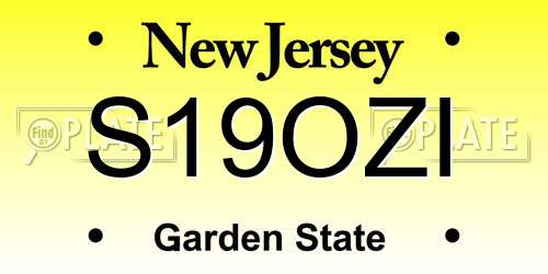 S19OZI New Jersey License Plate