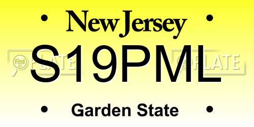 S19PML New Jersey License Plate