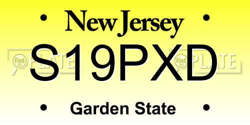S19PXD New Jersey License Plate
