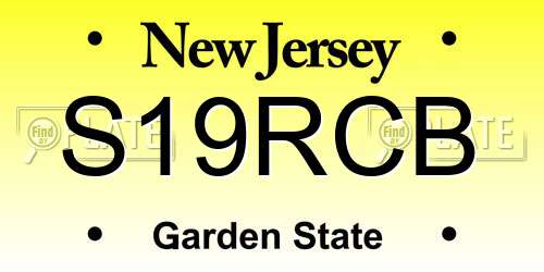 S19RCB New Jersey License Plate