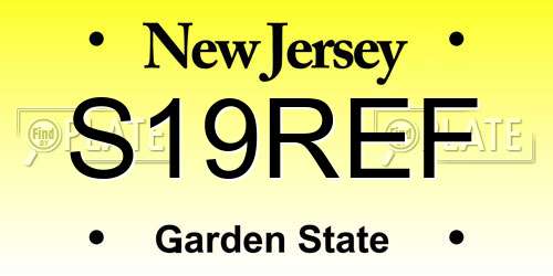 S19REF New Jersey License Plate