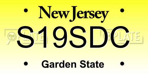 S19SDC New Jersey License Plate