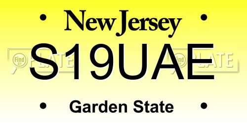 S19UAE New Jersey License Plate