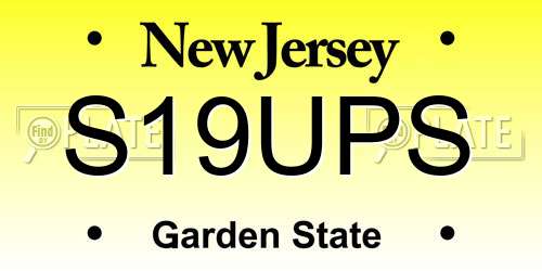 S19UPS New Jersey License Plate