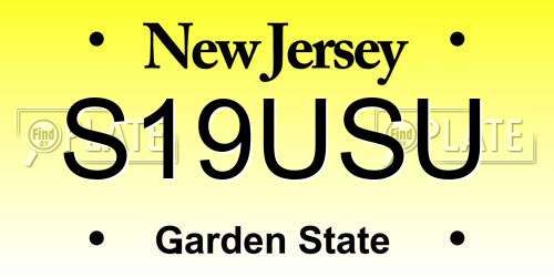 S19USU New Jersey License Plate