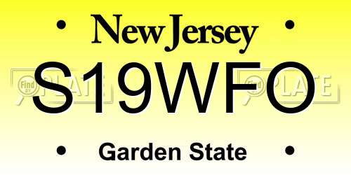 S19WFO New Jersey License Plate